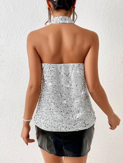 Sequin Halter Neck Tank