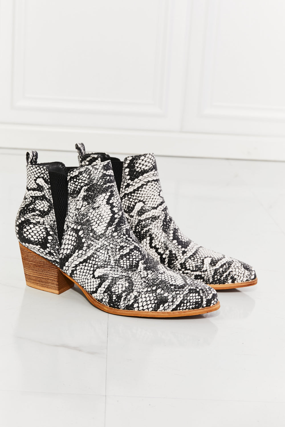 Point Toe Bootie in Snakeskin